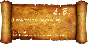 Lenkovics Bertalan névjegykártya